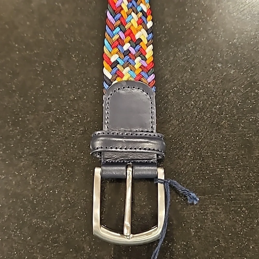 ANDERSON'S Paracord Woven Belt ~ Classic Rainbow 42 NWT